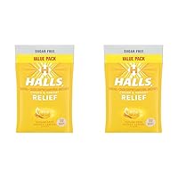 Halls Relief Honey Lemon Sugar Free Cough Drops, Value Pack, 180 Drops (Pack of 2)