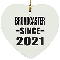 Gifts, Broadcaster Since 2021, Heart Ornament Xmas Tree Hanging Santa Decoration, for Birthday Anniversary Parents Mothers Day Fathers Day Party, to Men Women Him Her Friend Mom Dad Wife