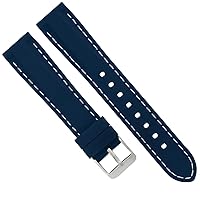 Ewatchparts 18MM RUBBER DIVER WATCH BAND STRAP COMPATIBLE WITH TAG HEUER FORMULA F1 WATCH BLUE WHITE ST
