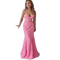 2023 Lace Applique Mermaid Sexy Sweetheart Evening Party Dresses Sweetheart Prom Homecoming Dress