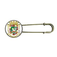 Puerto Rico National Emblem Retro Metal Brooch Pin Clip Jewelry