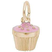 Rembrandt Charms Cupcake Charm, 10K Yellow Gold