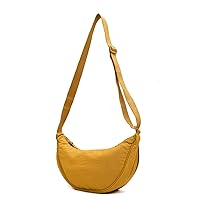 Daily Crossbody Bag for Women Solid Color Shoulder Bags Large Capacity Tote Lady Travel Shopper Bag Female Dumpling Bag (Yellow)