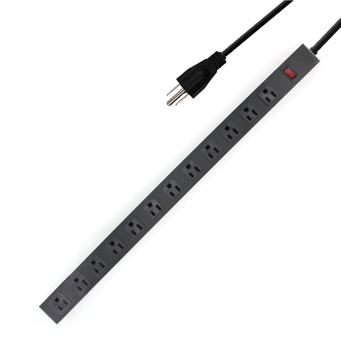 12-Outlets Heavy Duty Power Strip with 6 Ft UL 14AWG Cord Straight Plug for Commercial, Industrial, School and Home,15A 125V 1875W ,ETL Certificati...