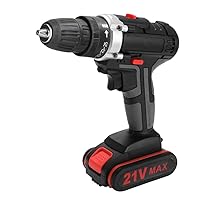 Rechargeable Electric Drill 21V Multifunctional Electric Impact Cordless Drill High-power Lithium Battery Cordless Rechargeable Hand Drills Home DIY Electric Power Tools