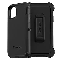 iPhone 11 Defender Series Case - BLACK, rugged & durable, with port protection, includes holster clip kickstand