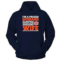 FanPrint Auburn Tigers - I'm A Proud Husband of A Wonderful Sweet & Awesome Wife T-Shirt