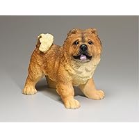 JJM Chow Chow Dog Model Artificial Pet Figure Canidae Resin Animal Collector Car Decor Gift for Adult (Brown)