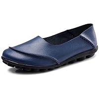Women's Leather Slip-On Moccasins Shoes Flat Slipper Loafers