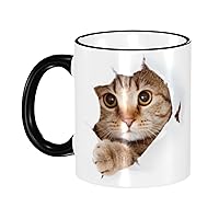 Cat Coffee Mug 11oz Ceramic Tea Cup for Women Men Birthday Gifts Office Home Microwave Funny Novelty