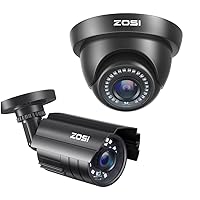 ZOSI 1080P 4-in-1 HD TVI/CVI/AHD/CVBS CCTV Dome Bullet Camera,80ft Night Vision,Indoor Outdoor,Aluminum Housing for 960H,720P,1080P,5MP,4K Analog Home Surveillance DVR System
