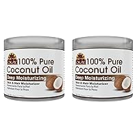 100% COCONUT OIL for HAIR and SKIN in JAR 6oz / 177ml (Pack of 2)