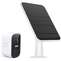 eufy Security eufyCam 2C Wireless Home Security Add-on Camera & Certified eufyCam Solar Panel Bundle, 1080p HD, No Monthly Fee, Continuous Power Supply, 2.6W Solar Panel