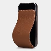 Premium Leather flip case for iPhone 13 Pro - Patented Model - Made in France - [ Caramel ]