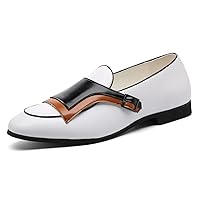 Mens Monk-Strap Loafers Casual Formal Business Shoes Moccasins Smoking Slipper
