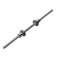 16mm Bi Directional Ball Screws Left and Right Hand Combo Ballscrew SFU1605 RM1605 Length 19.69 inch / 500mm 5mm Pitch + 2 Ball Screw Nut, No End Processing C7 Precision for CNC Machinery