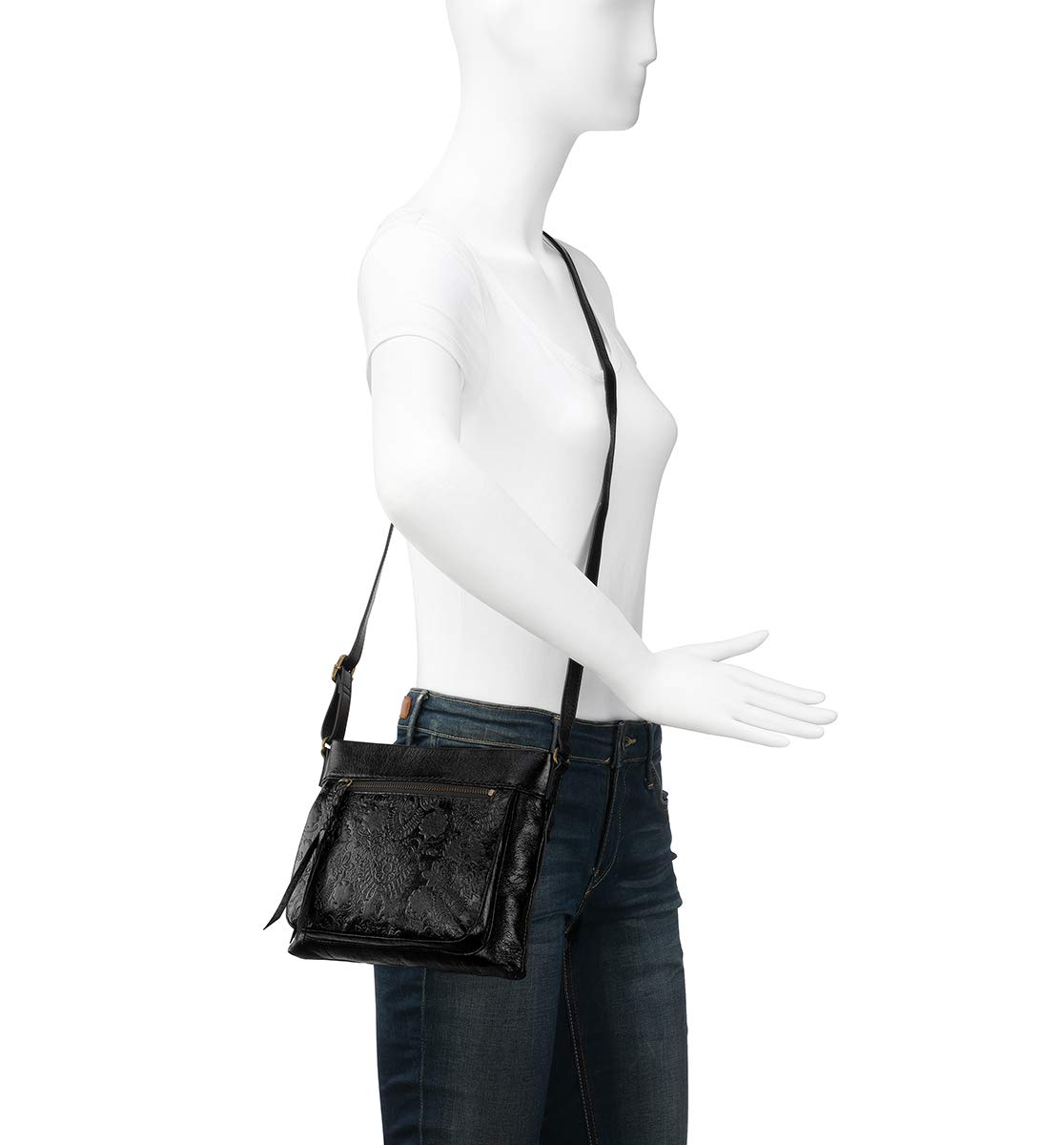The Sak Womens Sanibel Leather Mini CrossBody Bag