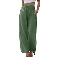 Womens Linen Trousers Pants Trousers Pants for Women Loose Fit Fall Summer Trousers Pants 2024 Trendy