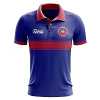 Haiti Concept Stripe Polo Football Soccer T-Shirt Jersey (Blue) - Kids