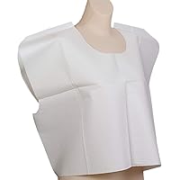 Avalon Standard Capes, White (Pack of 100) ― Tissue/Poly/Tissue ― Short-Sleeve, Open-Back Exam Capes ― Short, Disposable Medical Gowns ― Standard Size (30” x 21”) ― Latex-Free Medical Supplies (911)