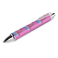 Watercoor Cupcake Retractable Ballpoint Pen Blue Ink 0.5mm Ball Pens Smooth Writing with Comfortable Grip Office Desk Supplies for Men Women