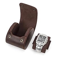 Portable Watch Box - Vintage-Style Watch Storage Case - Single Pack Crazy Horse Leather Watch Box - Convenient & Creative Design for Travel And Display