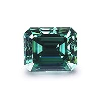 Loose Moissanite 2 Carat, Green Diamond, VVS1 Clarity, Emerald Cut Brilliant Gemstone for Making Engagement/Wedding/Rings/Jewelry/Pendant/Earrings/Necklaces Handmade Moissanite