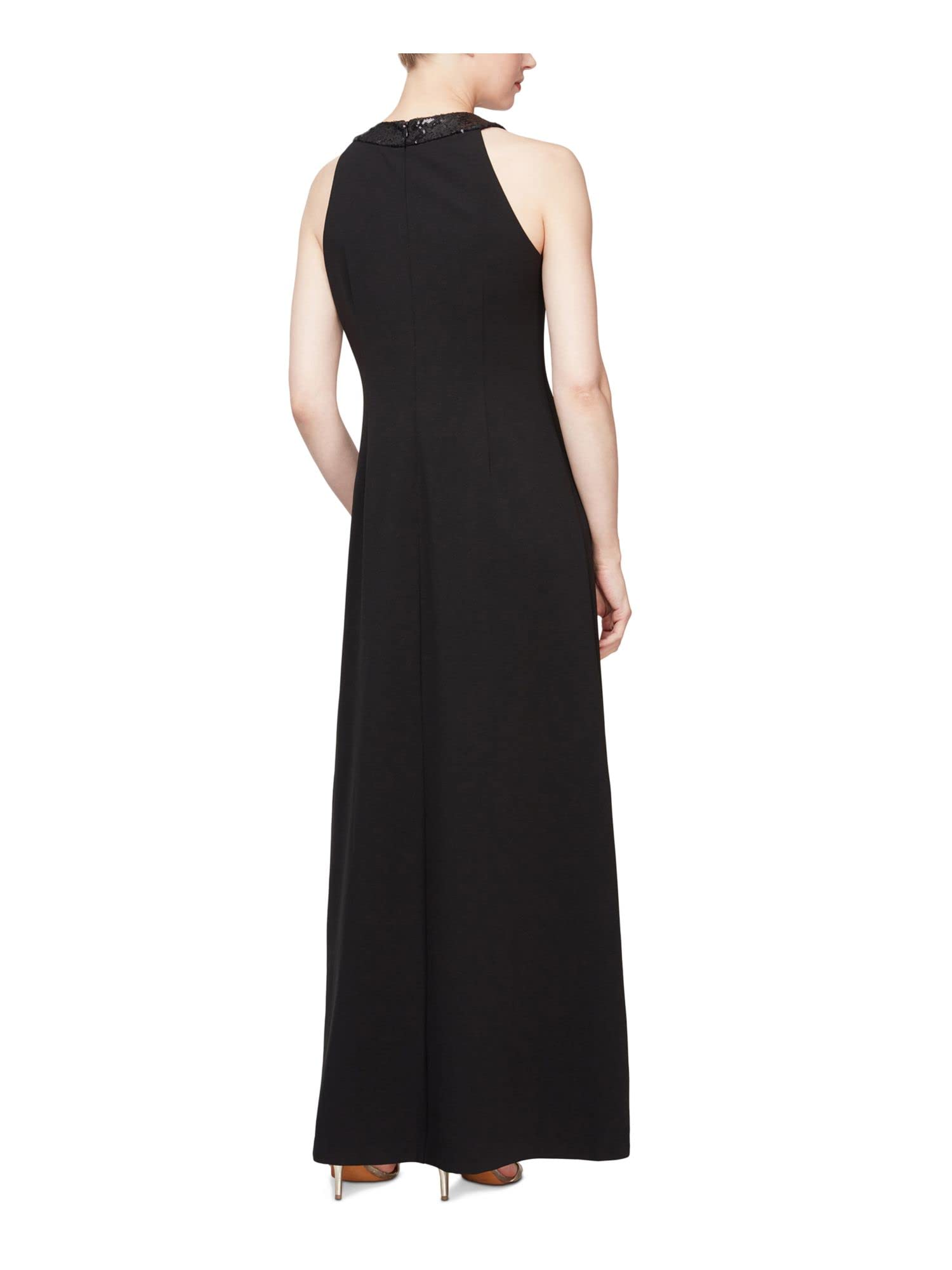 S.L. Fashions Women's Jewel Neck Drape Front Dress
