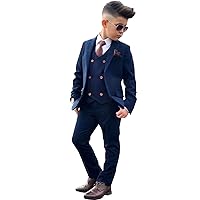 Boys Suit Jackets Slim Fit 3 Pieces Shawl Lapel Jacket Blazer Tail Tuxedos Formal Suits Party Coats