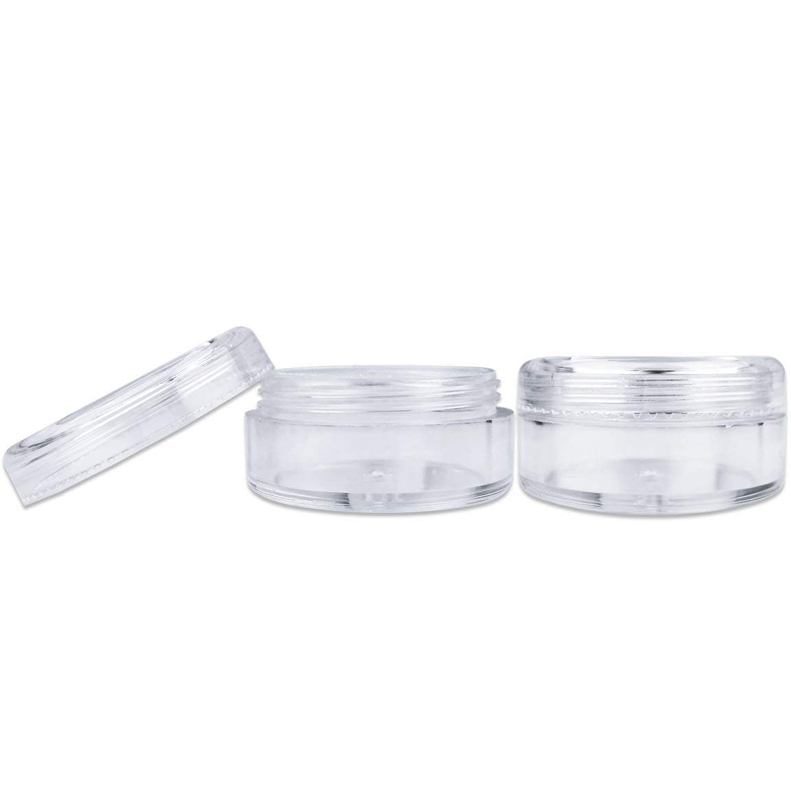 (Quantity: 25 Pieces) Beauticom 5G/5ML Round Clear Jars with Screw Cap Lids for Lotion, Creams, Toners, Lip Balms, Makeup Samples