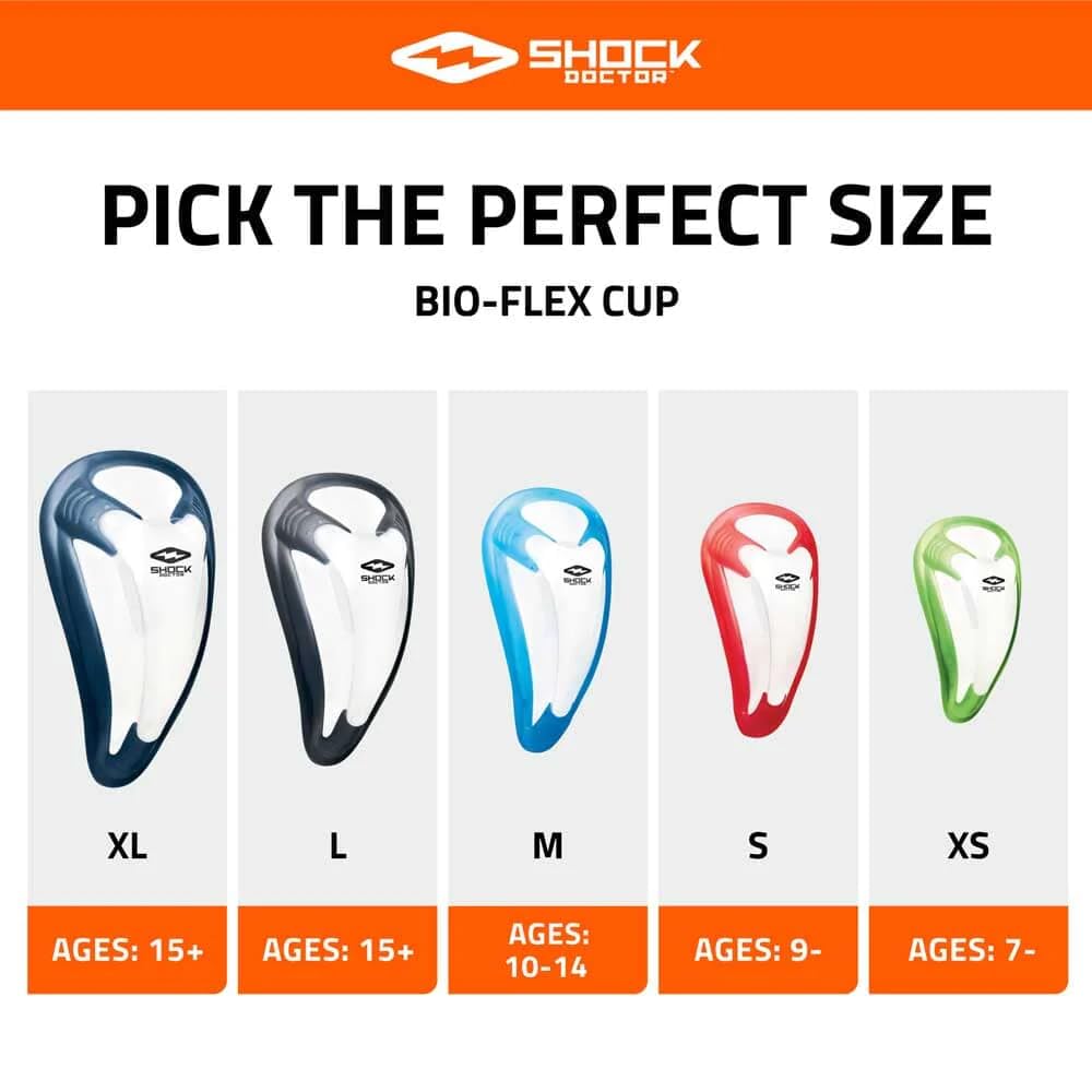 Shock Doctor BioFlex Athletic Cup, Vented Protection, Youth Sizes