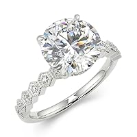 Solid Gold 2ct Round Moissanite Engagement Ring for Women 10/14/18k Brilliant Moissanite Solitaire/Halo Wedding Ring Name Engraveing