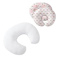 Little Grape Land Nursing Pillow Insert & 2 Pillow Covers, Feeding Support Pillow for 0-18 Months, Multifunctional Support Cushion for Baby Girl Boy Unisex