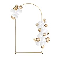 Backdrop Arch Stand Gold 7.2FT Balloon Arch Reusable Wedding Stand Arch Frame for Wedding Ceremony Birthday Party Christmas Decoration Bridal Shower Anniversary Candy Tables
