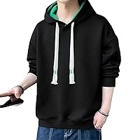 Male Clothes Hoodies Sweatshirt for Men Solid Hooded Loose Simple Piece Overfit Autumn Warm Emo