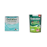 Dulcolax Stool Softener Laxative Gel Capsules (100ct) Soft Chews Saline Laxative Mixed Berry (30ct) Constipation Relief Bundle