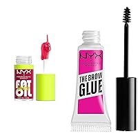Fat Oil Lip Drip, Moisturizing, Shiny and Vegan Tinted Lip Gloss - Newsfeed (Rose Nude) & The Brow Glue, Extreme Hold Eyebrow Gel - Clear
