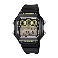 [P] Casio (Casio) AE – 1300wh – DC V, 1 A/ae1300wh-1av – DC V, 1 A Sports Digital Black X Yellow Men's/Unisex Watch [parallel import goods]