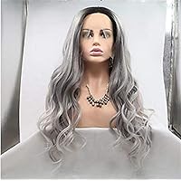 Synthetic Front Wigs Wavy Layered Hairstyle 150% Density High Temperature Resistant Rayon Ladies Mid Length Front Wig,22 inches