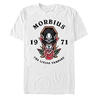 Marvel Big & Tall Universe Morbius Vampire Men's Tops Short Sleeve Tee Shirt, White, 4X-Large
