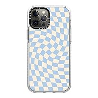 CASETiFY Impact iPhone 12 Pro Max Case [6.6ft Drop Protection] - Check II - Baby Blue Twist - Clear Frost