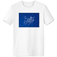 Star Universe Sagittarius Constellation Pattern T-Shirt Workwear Pocket Short Sleeve Sport Clothing