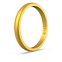 Enso Rings Halo Elements Silicone Ring – Stackable Wedding Engagement Band – Thin Minimalist Band – 2.54mm Wide, 1.5mm Thick
