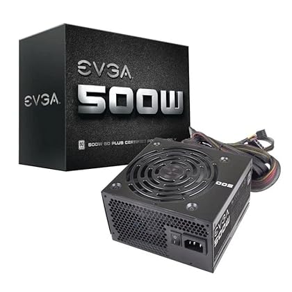 EVGA 500 W1, 80+ WHITE 500W Power Supply( 100-W1-0500-KR)