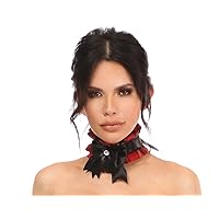 womens Kitten Collection Red Plaid Choker Lingerie, Red, One Size US
