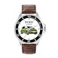 Mens Watch Gift for Fans of Green Small Classic Car 42mm