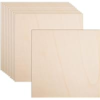 12 Pack Basswood Sheets for Crafts-16 x 16 x 1/8 Inch- 3mm Thick Plywood Sheets with Smooth Surfaces-Unfinished Squares Wood Boards for Laser Cutting, Wood Burning, Architectural Models, Staining
