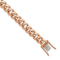 14k Gold 8.5mm Cuban Curb Solid Link Chain Bracelet for Men or Women