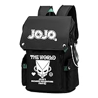 JoJo's Bizarre Adventure Anime Cosplay 15.6 Inch Laptop Backpack Rucksack with USB Charging Port and Headphone Jack Green / 6