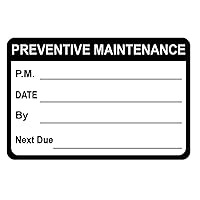 Maintenance Stickers,2x3 inch 200pcs Black Preventative Maintenance Waterproof Stickers for Equipment, Easy to Remove